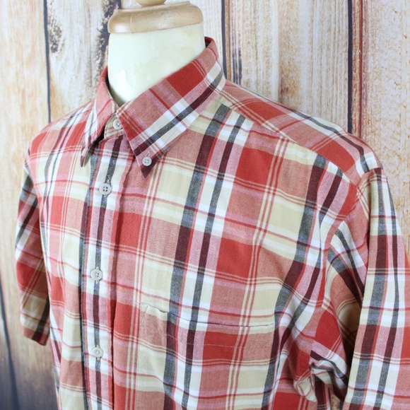 Pendleton Men's Seaside Shirt Orange Plaid - Picture 2 of 7